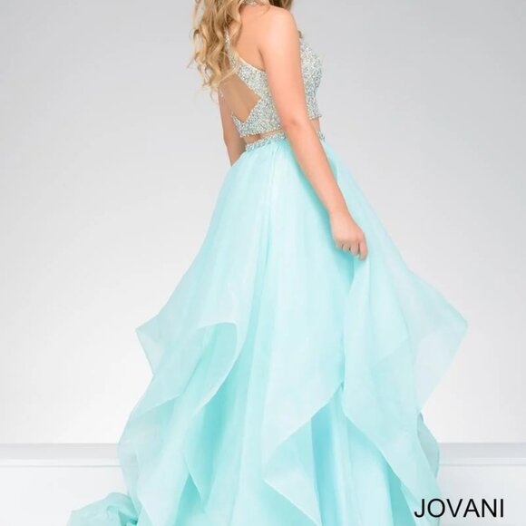 Jovani Navy Embellished Two Piece Prom Ballgown - Picture 5 of 7